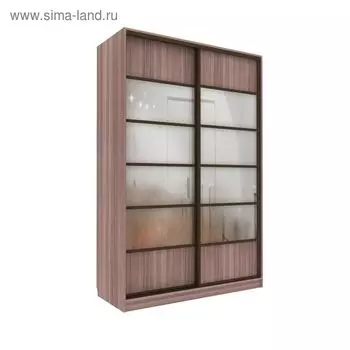 Шкаф-купе Добротный 2 зеркала+ЛДСП Ясень Шимо Темный