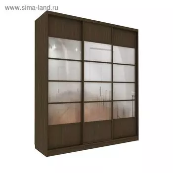 Шкаф-купе Добротный 3 зеркала+ЛДСП Венге Темный