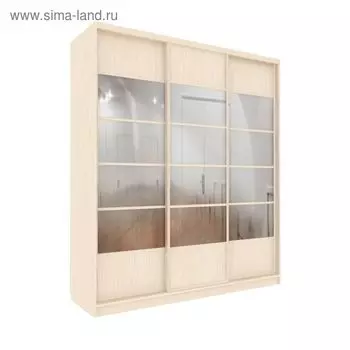 Шкаф-купе Добротный 3 зеркала+ЛДСП Венге Светлый