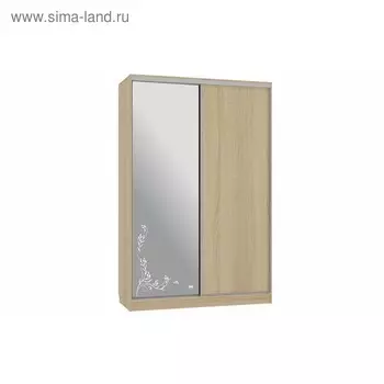 Шкаф-купе "Гранд 1-600 цветы 2", 1500x600x2300, Дуб сонома