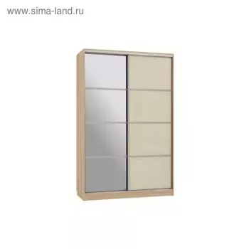 Шкаф-купе "Гранд 2-600 с зеркалом", 1500x600x2300, Дуб сонома/крем