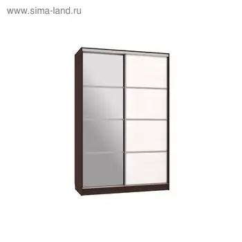 Шкаф-купе "Гранд 2-600 с зеркалом", 1500x600x2300, Венге/белый