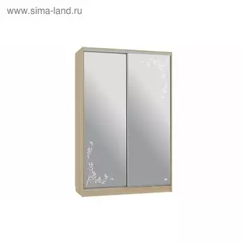 Шкаф-купе "Гранд 4-600 цветы 2", 1500x600x2300, Дуб сонома