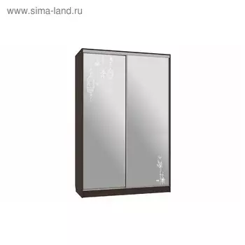 Шкаф-купе "Гранд 4-600 птицы", 1500x600x2300, Венге