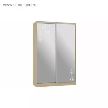 Шкаф-купе "Гранд 4-600 птицы", 1500x600x2300, Дуб сонома