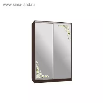 Шкаф-купе "Гранд 4-600 розы", 1500x600x2300, Венге