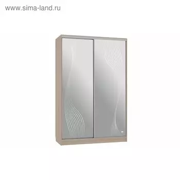 Шкаф-купе "Гранд 4-600 волны 1", 1500x600x2300, Дуб млечный