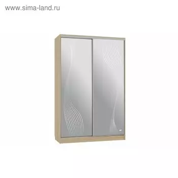 Шкаф-купе "Гранд 4-600 волны 1", 1500x600x2300, Дуб сонома