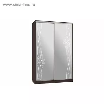 Шкаф-купе "Гранд 4-600 волны 2", 1500x600x2300, Венге