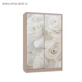 Шкаф-купе "Гранд 7-600 розы", 1500x600x2300, Дуб млечный