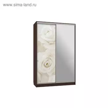 Шкаф-купе "Гранд 9-600 розы", 1500x600x2300, Венге