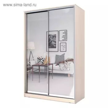 Шкаф-купе Хит-22-15-55, 15006202200 мм, зеркало, цвет дуб молочный