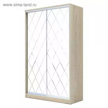 Шкаф-купе Хит-22-15-66, 15006202200 мм, цвет дуб сонома, ромб большой на матовом