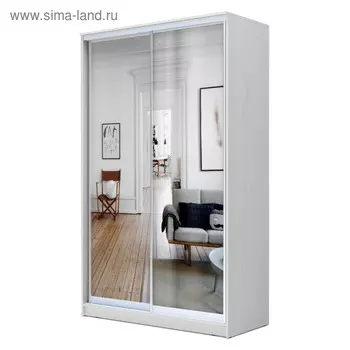 Шкаф-купе Хит-22-17-55, 16806202200 мм, зеркало, цвет белый шагрень