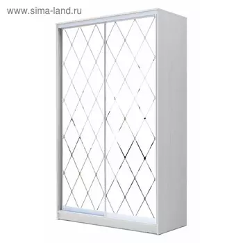 Шкаф-купе Хит-22-17-66, 16806202200 мм, цвет белый шагрень, ромб большой на матовом