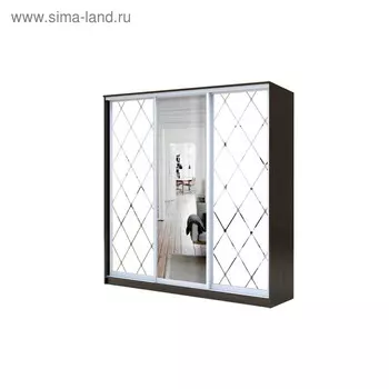 Шкаф-купе Хит-22-18/2-656, 18006202200 мм, цвет венге цаво, ромб большой на матовом