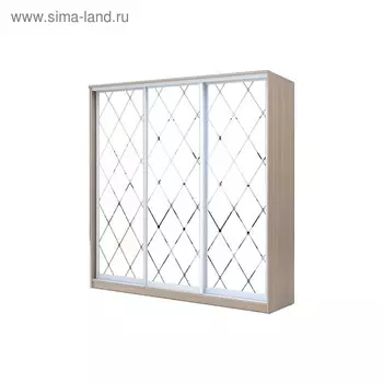 Шкаф-купе Хит-22-18/2-666, 18006202200 мм, ясень шимо светлый, ромб большой на матовом