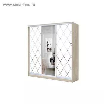 Шкаф - купе «Хит-22-18-656», с матовым стеклом, 18006202200 мм, цвет дуб сонома