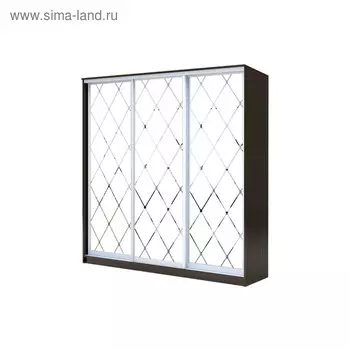 Шкаф-купе Хит-22-18-666, 18006202200 мм, цвет венге цаво, ромб большой на матовом