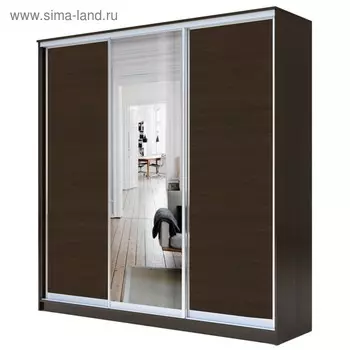 Шкаф-купе Хит-22-20-151, 20006202200 мм, ЛДСП/зеркало, цвет венге цаво