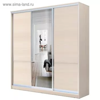 Шкаф-купе Хит-22-20/2-151, 20006202200 мм, ЛДСП/зеркало, цвет дуб молочный
