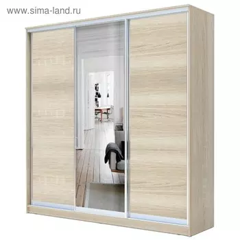 Шкаф - купе «Хит-22-20/2-151», с зеркалом, 20006202200 мм, цвет дуб сонома