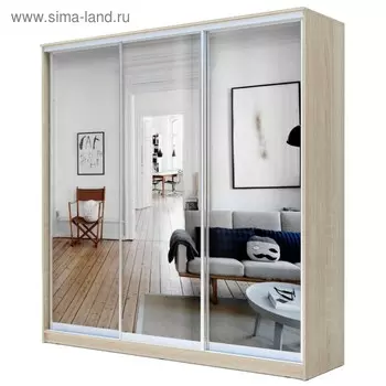 Шкаф - купе «Хит-22-20/2-555», с зеркалом, 20006202200 мм, цвет дуб сонома