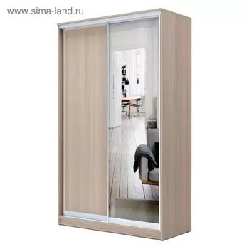 Шкаф-купе Хит-23-12-15, 12006202300 мм, ЛДСП/зеркало, цвет ясень шимо светлый