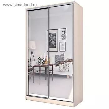 Шкаф-купе Хит-23-12-55, 12006202300 мм, зеркало, цвет дуб молочный