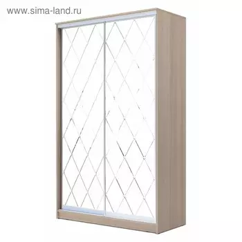 Шкаф-купе Хит-23-15-66, 15006202300 мм, цвет ясень шимо светлый, ромб большой на матовом