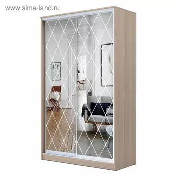 Шкаф-купе Хит-23-15-66, 15006202300 мм, цвет ясень шимо светлый, ромб большой на зеркале
