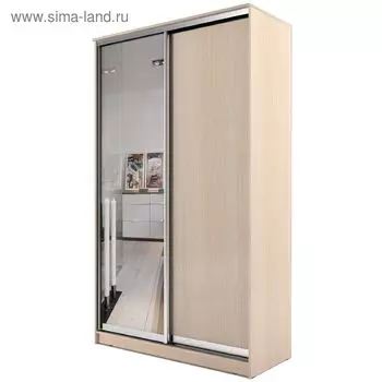 Шкаф-купе Хит-24-12-15, 12006202400 мм, ЛДСП/ зеркало, цвет дуб молочный