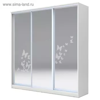 Шкаф-купе Хит-24-20-656 Белый, Бабочки