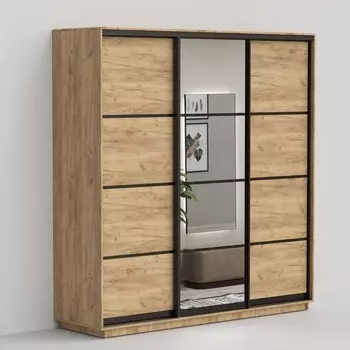 Шкаф-купе «Эко-Квадро», 2100х600х2200 мм, цвет дуб крафт