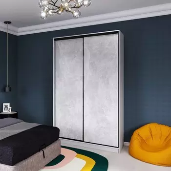 Шкаф-купе «Лофт», 15006202300 мм, ЛДСП, цвет серый шагрень / метрополитен грей