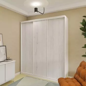 Шкаф-купе «Лофт», 18006202300 мм, ЛДСП, цвет белый гладкий / дуб эльза