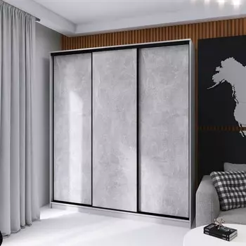 Шкаф-купе «Лофт», 21006202300 мм, ЛДСП, цвет серый шагрень / метрополитен грей