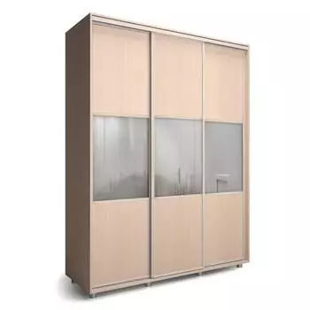 Шкаф-купе Модный Зеркало+ЛДСП Венге светлый/Белый 1800х600х2300