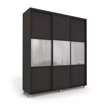 Шкаф-купе Модный Зеркало+ЛДСП Венге тёмный/Белый 2100х600х2300