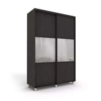 Шкаф-купе Модный Зеркало+ЛДСП Венге тёмный/Белый 1600х600х2300