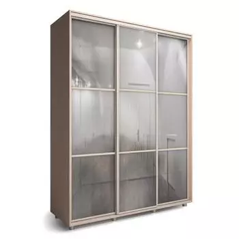 Шкаф-купе Модный Зеркало Венге светлый/Белый 2100х600х2300