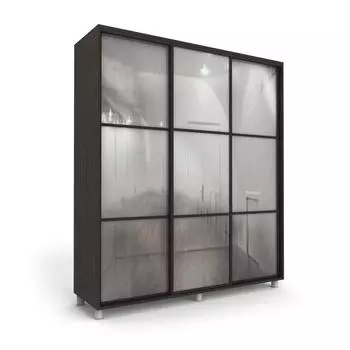 Шкаф-купе Модный Зеркало Венге тёмный/Белый 1800х600х2300