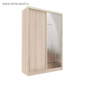 Шкаф-купе Практичный 1 зеркало Ясень Шимо Светлый