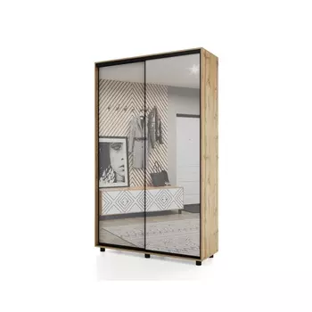 Шкаф-купе PRIME, 2 двери, 2 зеркала, 14006042300 мм, цвет дуб вотан