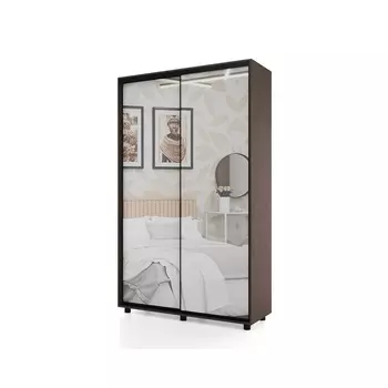 Шкаф-купе PRIME, 2 двери, 2 зеркала, 12006042300 мм, цвет венге темный