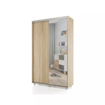 Шкаф-купе PRIME, 2 двери, зеркало, 12006042300 мм, цвет дуб сонома