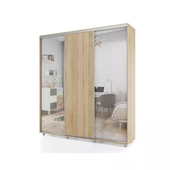 Шкаф-купе PRIME, 3 двери, 2 зеркала, 20706042300 мм, цвет дуб сонома