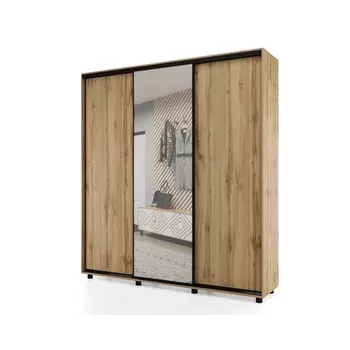 Шкаф-купе PRIME, 3 двери, зеркало, 17706042300 мм, цвет дуб вотан
