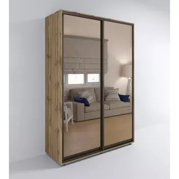 Шкаф-купе «Сим ЗЗ», 1000 600 2310 мм, ЛДСП, зеркало, цвет дуб крафт