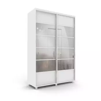 Шкаф-купе Стильный зелкало+ЛДСП Белый 1400х600х2300